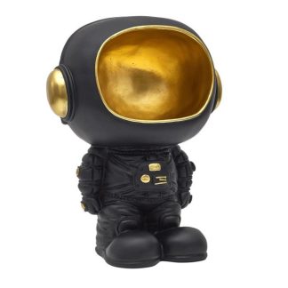 Statue & Statuette | Vide-Poche Statue "Astronaute" 28cm Noir Accessoires Déco Noir & Doré