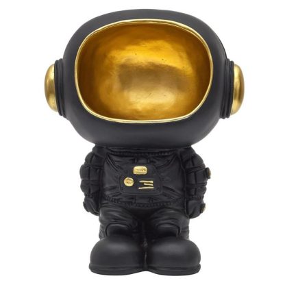 Statue & Statuette | Vide-Poche Statue "Astronaute" 28cm Noir Accessoires Déco Noir & Doré