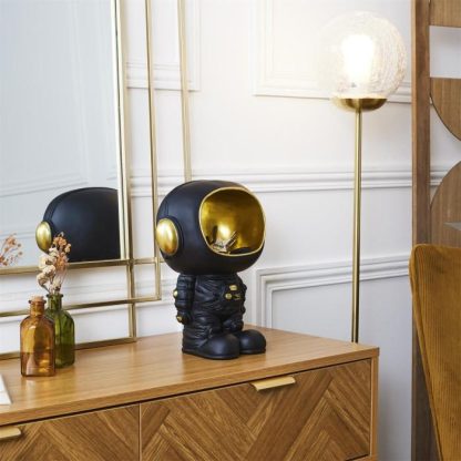 Statue & Statuette | Vide-Poche Statue "Astronaute" 28cm Noir Accessoires Déco Noir & Doré