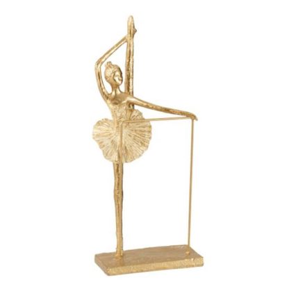 Statue & Statuette | Statuette Déco "Ballerine Jambe Haute" 38cm Or Accessoires Déco Or