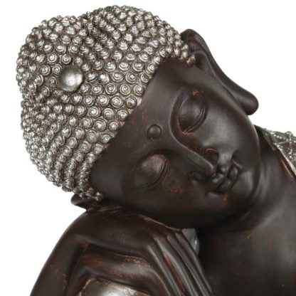 Statue & Statuette | Statue Déco "Bouddha" 35cm Naturel & Argent Accessoires Déco Naturel & Argent