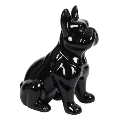 Statue & Statuette | Statuette Déco en Céramique "Bulldog" 20cm Noir Accessoires Déco Noir