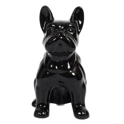 Statue & Statuette | Statuette Déco en Céramique "Bulldog" 20cm Noir Accessoires Déco Noir