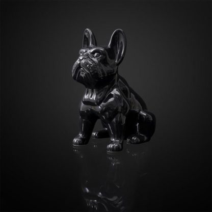 Statue & Statuette | Statuette Déco en Céramique "Bulldog" 30cm Noir Accessoires Déco Noir