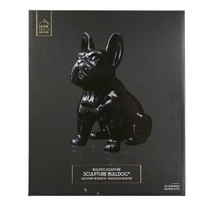 Statue & Statuette | Statuette Déco en Céramique "Bulldog" 30cm Noir Accessoires Déco Noir