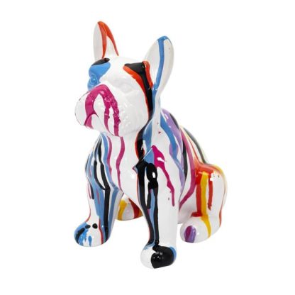 Statue & Statuette | Statuette Déco "Bulldog Coulures" 20cm Multicolore Accessoires Déco Multicolore