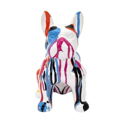 Statue & Statuette | Statuette Déco "Bulldog Coulures" 20cm Multicolore Accessoires Déco Multicolore