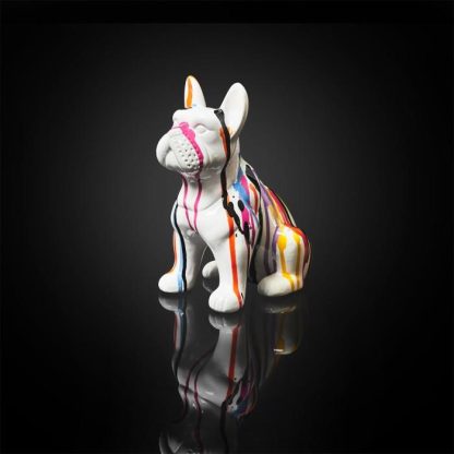 Statue & Statuette | Statuette Déco "Bulldog Coulures" 20cm Multicolore Accessoires Déco Multicolore