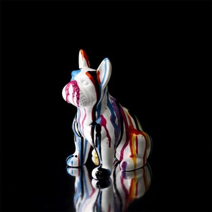 Statue & Statuette | Statuette Déco "Bulldog Coulures" 20cm Multicolore Accessoires Déco Multicolore