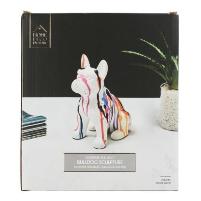 Statue & Statuette | Statuette Déco "Bulldog Coulures" 20cm Multicolore Accessoires Déco Multicolore