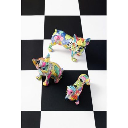 Statue & Statuette | Lot de 2 Statuettes "Bulldogs Debout" 24cm Multicolore Accessoires Déco Multicolore