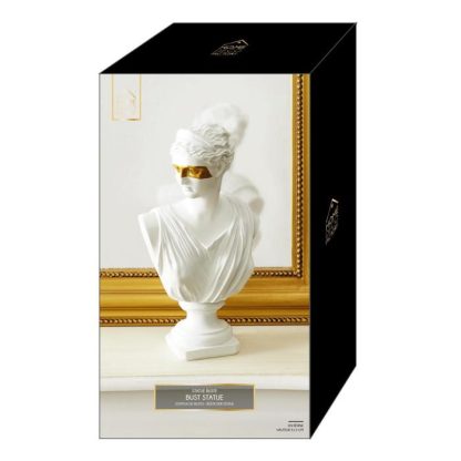 Statue & Statuette | Statuette Déco "Buste avec Masque" 31cm Blanc Accessoires Déco Blanc & Or