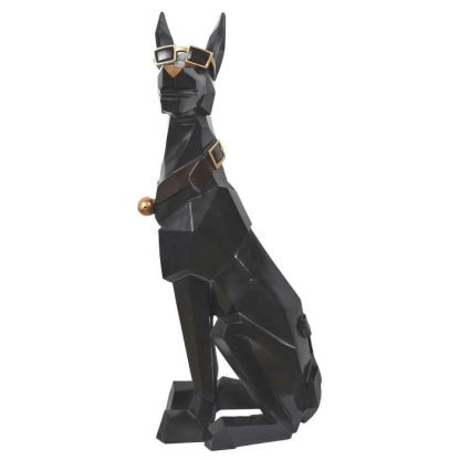 Statue & Statuette | Vide-Poche Statue "Chien" 73cm Noir Accessoires Déco Noir & Doré