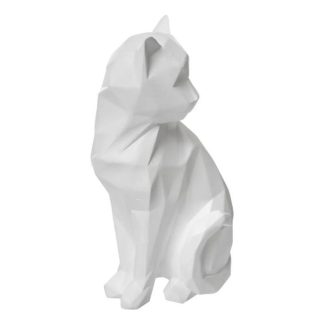 Statue & Statuette | Statuette Déco Chat Origami "Delia" 20cm Blanc Accessoires Déco Blanc