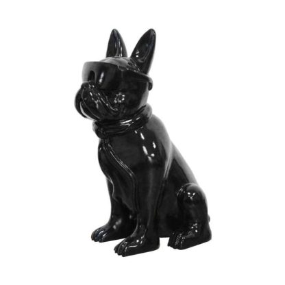 Statue & Statuette | Sculpture Design Chien "Dude" 37cm Noir Accessoires Déco Noir