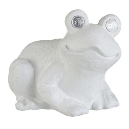 Statue & Statuette | Statuette Déco "Grenouille Assise" 37cm Blanc Accessoires Déco Blanc