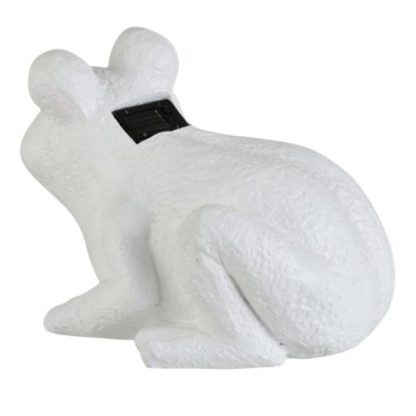 Statue & Statuette | Statuette Déco "Grenouille Assise" 37cm Blanc Accessoires Déco Blanc