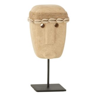 Statue & Statuette | Statuette Masque Coquillage "Julien" 19cm Naturel Accessoires Déco Naturel