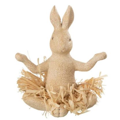 Statue & Statuette | Statuette Déco "Lapin Assis Yoga" 21cm Naturel Accessoires Déco Naturel