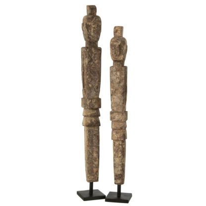 Statue & Statuette | Statue Déco en Bois "Lauwra" 80cm Naturel Accessoires Déco Naturel