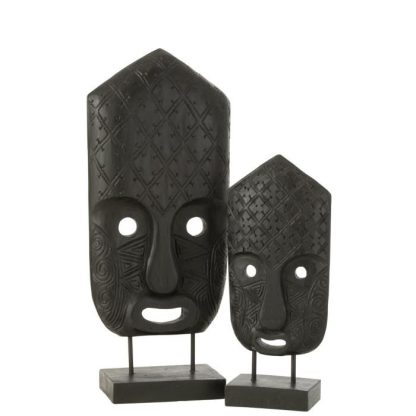 Statue & Statuette | Statuette Déco "Masque Primitif" 52cm Noir Accessoires Déco Noir