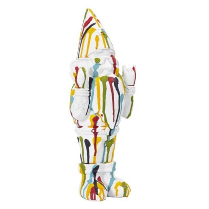 Statue & Statuette | Statuette Design "Nain de Jardin Rock" 33cm Blanc Accessoires Déco Blanc