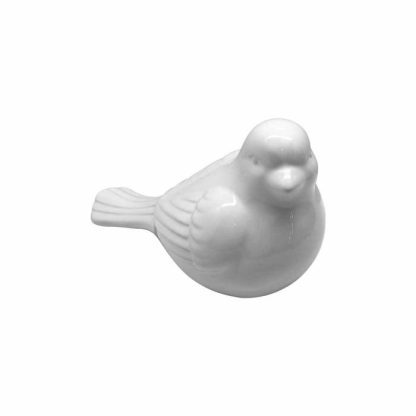 Statue & Statuette | Statue en Céramique "Oiseau" 18cm Blanc Accessoires Déco Blanc