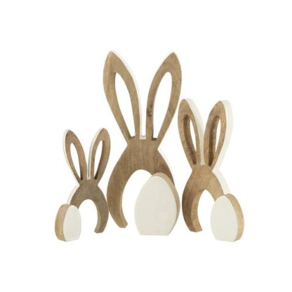 Statue & Statuette | Statuette Déco "Oreilles de Lapin" 32cm Naturel Accessoires Déco Naturel & Blanc