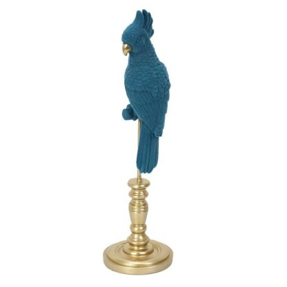 Statue & Statuette | Statuette Décorative "Perroquet" 37cm Bleu Accessoires Déco Bleu