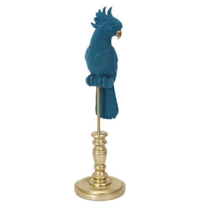 Statue & Statuette | Statuette Décorative "Perroquet" 37cm Bleu Accessoires Déco Bleu