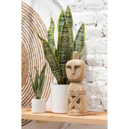 Statue & Statuette | Lot de 2 Statues Déco "Personnage Africain" 40cm Naturel Accessoires Déco Naturel