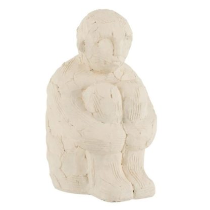 Statue & Statuette | Statuette Déco "Personnage Assis" 25cm Blanc Accessoires Déco Blanc