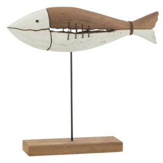 Statue & Statuette | Statuette Déco Poisson "Points de Suture" 37cm Naturel Accessoires Déco Naturel