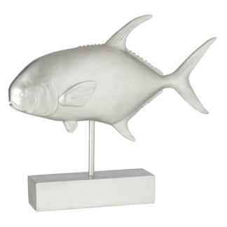 Statue & Statuette | Statue Déco "Poisson sur Pied" 51cm Argent Accessoires Déco Argent