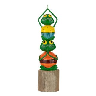 Statue & Statuette | Statuette Déco Grenouille "Pyramide" 31cm Multicolore Accessoires Déco Multicolore