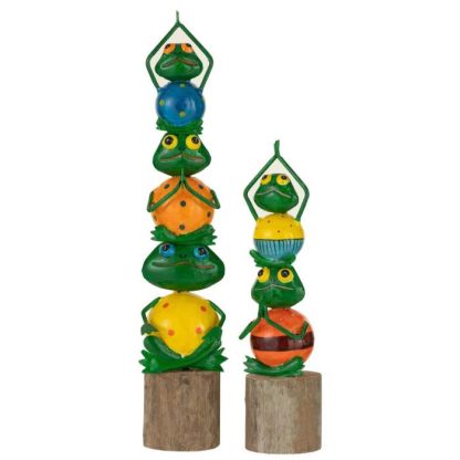 Statue & Statuette | Statuette Déco Grenouille "Pyramide" 31cm Multicolore Accessoires Déco Multicolore