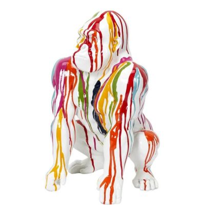 Statue & Statuette | Statuette Déco Gorille "Rainbow" 46cm Multicolore Accessoires Déco Multicolore