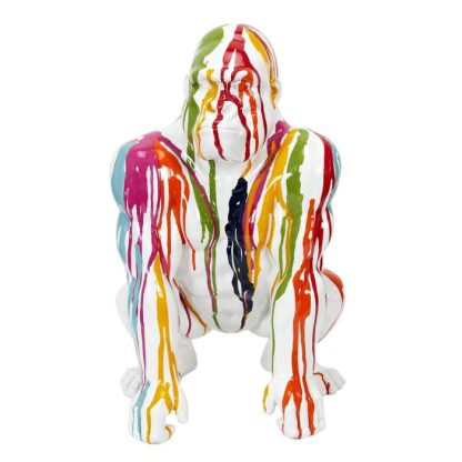 Statue & Statuette | Statuette Déco Gorille "Rainbow" 46cm Multicolore Accessoires Déco Multicolore