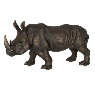 Statue & Statuette | Statuette Déco "Rhinocéros" 63cm Bronze Accessoires Déco Bronze