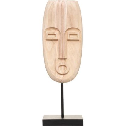 Statue & Statuette | Masque à Poser en Bois "Safari" 47cm Naturel Accessoires Déco Naturel