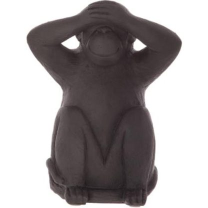 Statue & Statuette | Lot de 3 Statues Singes "Sagesse" 24cm Noir Accessoires Déco Noir