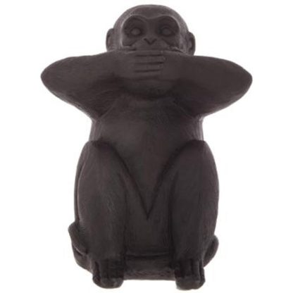 Statue & Statuette | Lot de 3 Statues Singes "Sagesse" 24cm Noir Accessoires Déco Noir