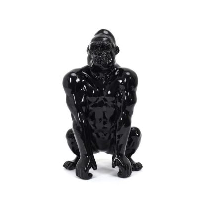 Statue & Statuette | Statuette Déco Gorille "Sculpture" 24cm Noir Accessoires Déco Noir