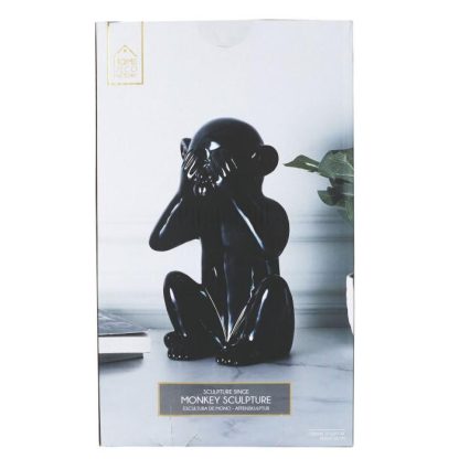 Statue & Statuette | Statuette Déco "Singe" 28cm Noir Accessoires Déco Noir