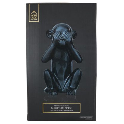 Statue & Statuette | Statuette Déco "Singe" 28cm Noir Accessoires Déco Noir