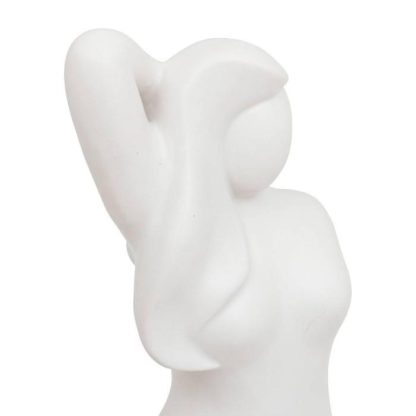 Statue & Statuette | Statuette Femme en Céramique "Soleya" 28cm Blanc Accessoires Déco Blanc