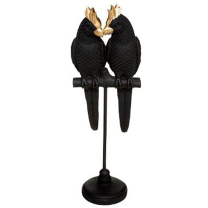 Statue & Statuette | Statuette Déco Couple Oiseaux "Suite" 35cm Noir Accessoires Déco Noir