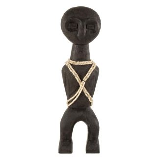 Statue & Statuette | Personnage Déco en Bois "Takwimu" 46cm Noir Accessoires Déco Noir