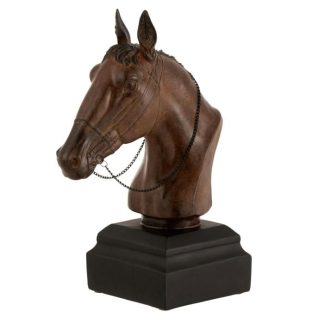 Statue & Statuette | Statuette Déco "Tête de Cheval" 35cm Marron Accessoires Déco Marron