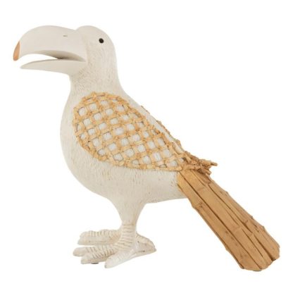 Statue & Statuette | Statuette Déco "Toucan" 38cm Blanc & Naturel Accessoires Déco Blanc & Naturel